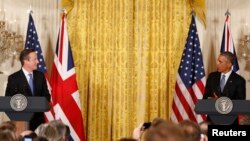 ဝါရှင်တန် ဒီစီ အိမ်ဖြူတော်မှာ အမေရိကန် သမ္မတ Barack Obama နဲ့ ဗြိတိသျှ ဝန်ကြီးချုပ် David Cameron တို့တွေ့ဆုံ။ (ဇန်နဝါရီ ၁၆-၂၀၁၅)