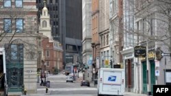 麻薩諸塞州波士頓的空蕩街道。(2020年3月20日)