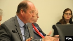 FILE: Congressman Ted Yoho (R- FL), chairman of Subcommittee on Asia and the Pacific at the U.S. House of Representatives, spoke at the open hearing on “Cambodia's Descent: Policies to Support Democracy and Human Rights” on December 12, 2017 at the Rayburn House Office Building. 