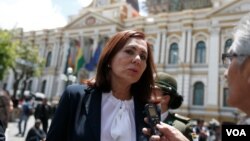 La canciller del gobierno transitorio de Bolivia, Karen Longaric, dirigió una carta a su homólogo de Argentina, el martes 14 de enero de 2020.