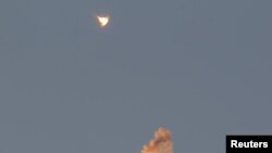 Interception d'un missile lancé depuis Gaza par des à Ashkelon, Israël, le 23 août 2014