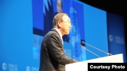Tổng thư ký LHQ Ban Ki-moon kêu gọi các đại biểu tại hội nghi mau chóng xúc tiến đạt thỏa hiệp về biến đổi khí hậu. 