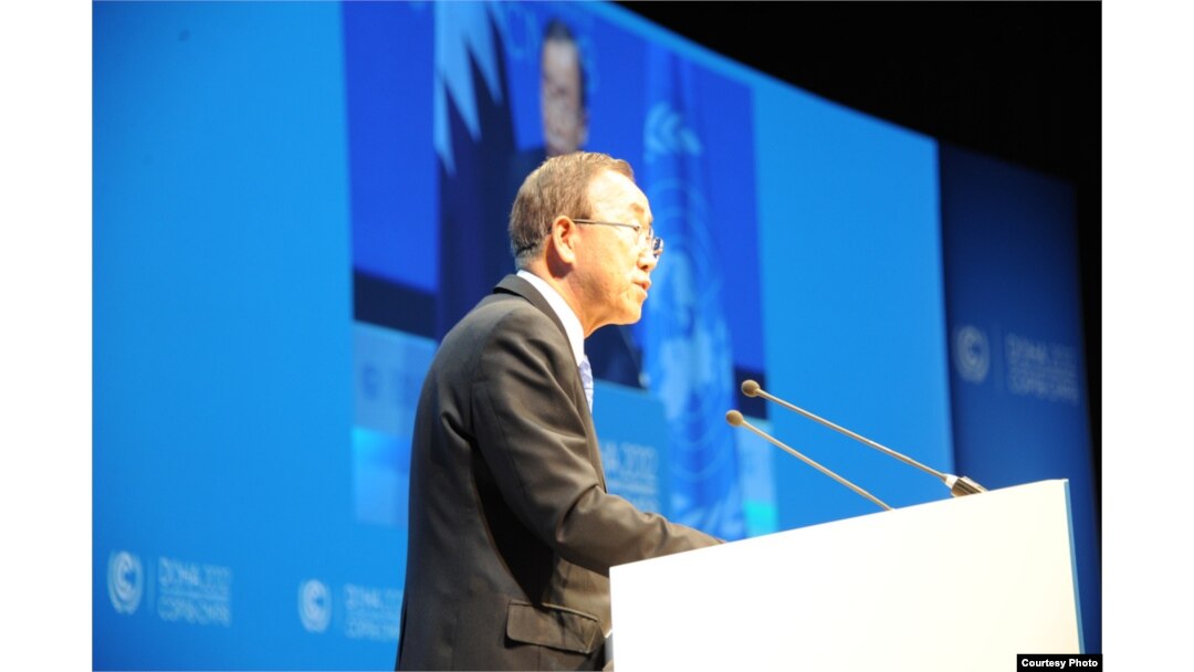 United Nations Secretary General Ban Ki-moon wants delegates at the UN Conference on Climate Change in Doha to speed up their work on an agreement.