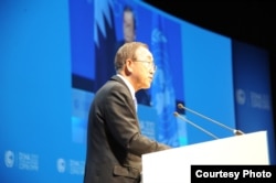 United Nations Secretary General Ban Ki-moon wants delegates at the UN Conference on Climate Change in Doha to speed up their work on an agreement.