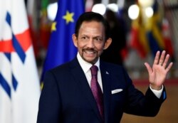 Sultan of Brunei Hassanal Bolkiah arrives at the ASEM leaders summit in Brussels