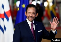 Sultan of Brunei Hassanal Bolkiah arrives at the ASEM leaders summit in Brussels