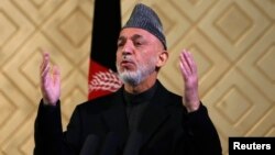 9일 아프가니스탄 카불 대학 80주년 기념식에서 연설 중인 하미드 카르자이 아프가니스탄 대통령.