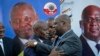 Le président congolais Felix Tshisekedi (à droite) embrasse Vital Kamerhe (à gauche) après une conférence de presse à Nairobi, Kenya, le 23 novembre 2018. (Photo : AP)
