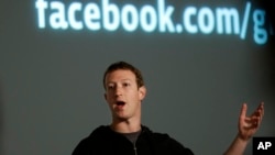 FILE - Facebook CEO Mark Zuckerberg speaks at Facebook headquarters in Menlo Park, Calif., Jan. 15, 2013.