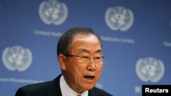 联合国秘书长潘基文9月9日在记者会上发言