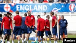 L'équipe d'Angleterre en session d'entrainement