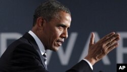 6일 스탠포드에서 연설하고 있는 바락 오바마 대통령. 