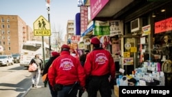 Guardian Angels patrol the streets in Queens. (Photo by Tariq Cilione)