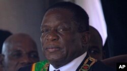 FILE: Zimbabwean President Emmerson Mnangagwa