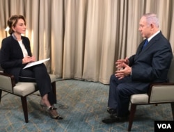 بنیامین نتانیاهو، نخست وزیر اسرائیل، در مصاحبه با ستاره درخشش رئیس بخش فارسی صدای آمریکا