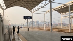 中國新冠疫情再次爆發後的河北省石家莊火車站的景象。（2021年1月22日）