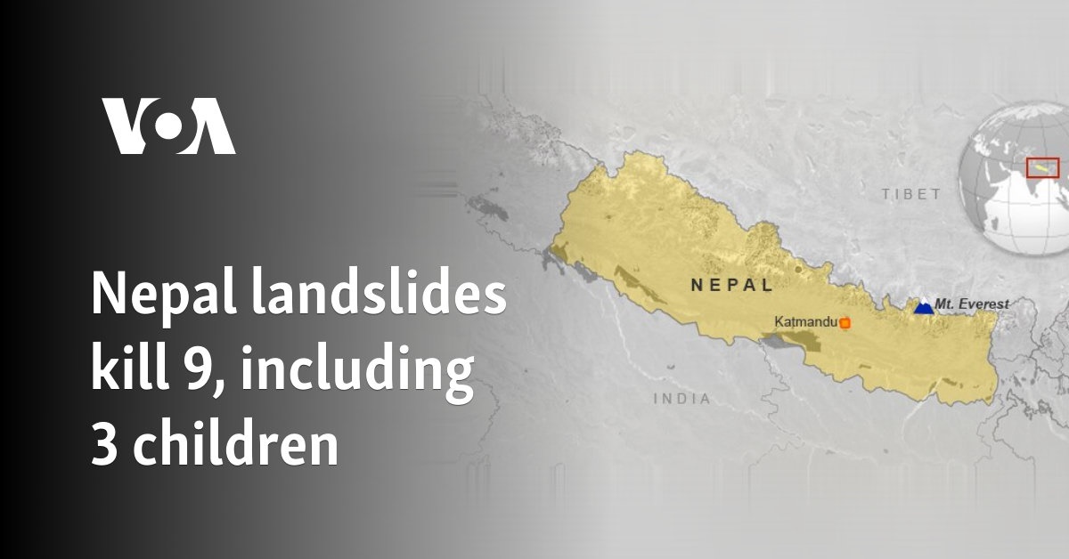 Nepal landslides kill 9, including 3 children