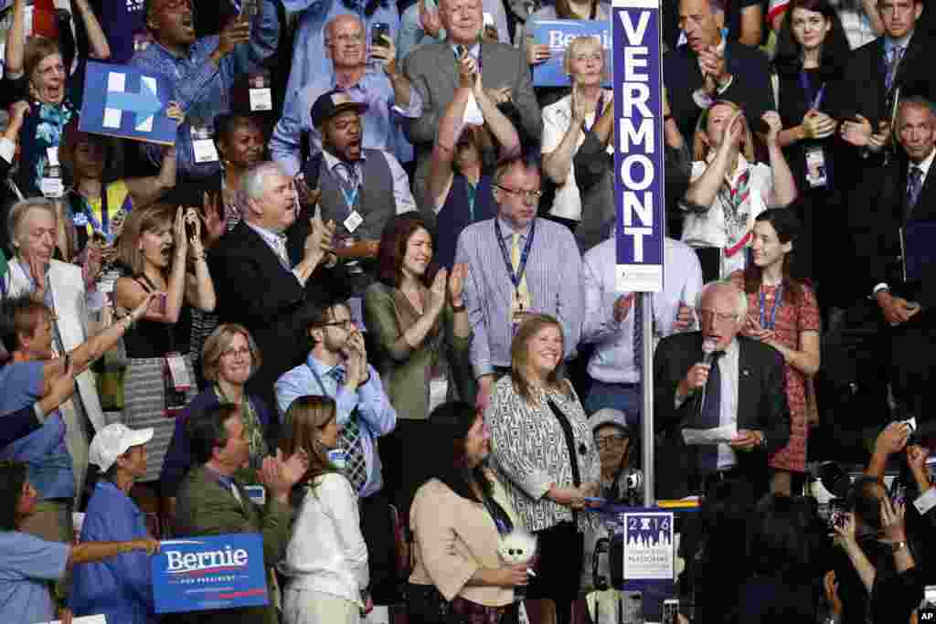 Sen. Bernie Sanders, I-VT., asks that Hillary Clinton become the unanimous choice for president of the United States.
