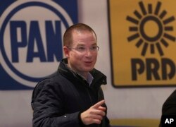 Presidential hopeful Ricardo Anaya, of the National Action Party (PAN) attends a campaign event in Mexico City, Jan. 29, 2018.