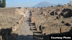 The neighborhood of Pompeii where archeologists found out about the diet of ancient Pompeiians is seen in this photo provided by the University of Cincinnati. 