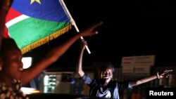 People celebrate the second anniversary of South Sudan becoming an independent state, Juba, July 9, 2013.