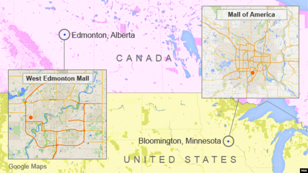 West Edmonton Mall Canada Map