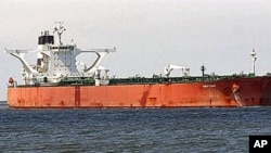 An undated photo of the 300,000-ton South Korean tanker Samho Dream at sea released in Seoul 05 Apr 2010