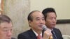 台湾立法院长王金平（中）谈国会外交成果