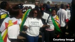 Members of Tajamuka staging protests in Johannesburg, South Africa.