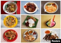 A combination photo shows various popular street foods under $6 from various hawker food stalls and eateries in Singapore, taken between July 28-31, 2016.