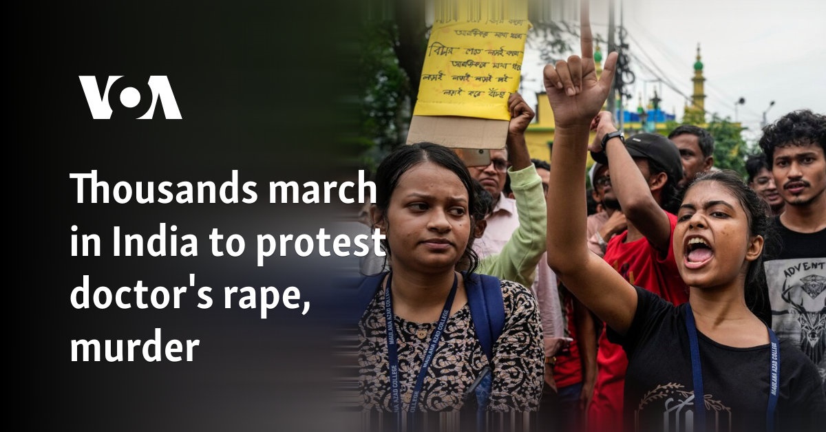 Thousands demonstrate in India against rape and murder of doctor