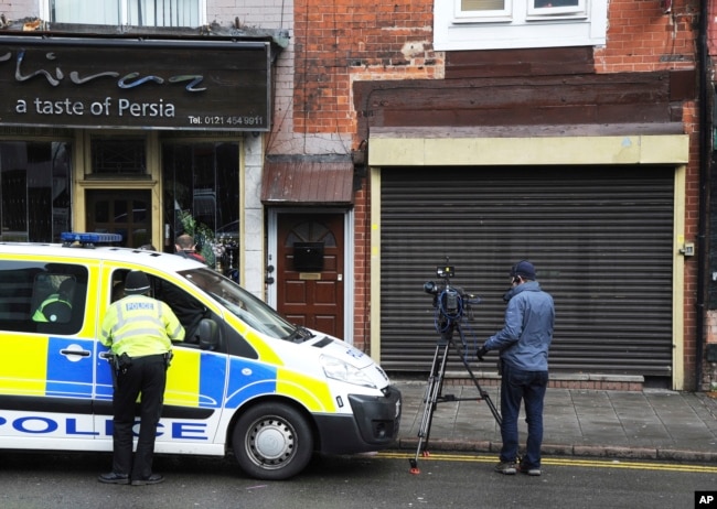 A property in Birmingham, England, was searched by police following Wednesday's London attack, March 23, 2017.