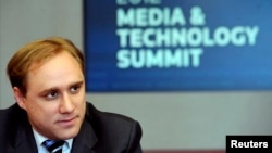 FILE - CrowdStrike co-founder and CTO Dmitri Alperovitch speaks during the Reuters Media and Technology Summit in New York, June 11, 2012.