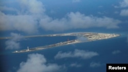 2018年4月21日中国在南中国海的渚碧礁继续大建军事设施。