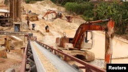 FILE - A general view shows a mineral processing plant in Gatumba, western Rwanda.