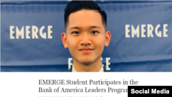 Derrick Ngô đánh giá cao sự hỗ trợ của tổ chức Emerge Fellowship về các hoạt động hướng nghiệp dành cho học sinh trung học. Photo Emerge Fellowship