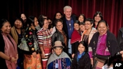 'Avatar' director James Cameron with some of the indigenous people who attended a recent screening of the film.