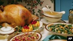 美國人感恩節享受大餐感謝祝福
