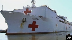 US Navy Hospital Ship 'Comfort' returns to its homeport in Baltimore