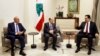 نخست وزیر جدید لبنان، حسن دیاب، در دیدار با رئیس جمهوری میشل عون و رئیس مجلس، نبیه بری