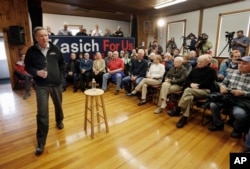 Republican presidential candidate, Ohio Gov. John Kasich speaks during a campaign stop, Feb. 2, 2016, in Newbury, N.H.