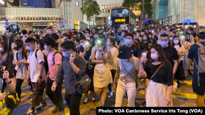 香港反送中6 9大游行一周年数以万计市民中环流水式游行