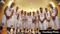 The Cambodia national basketball team.