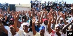 MDC supporters at a recent rally in Bulawayo … Human rights monitors are warning of an upsurge in political violence in Zimbabwe ahead of a proposed election in 2011