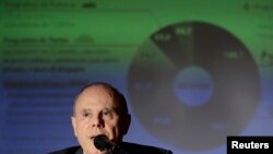 L'ex-ministre des Finances des anciens présidents brésiliens Luiz Inacio Lula da Silva et Dilma Rousseff, Guido Mantega à Brasilia, 20 février 2014.