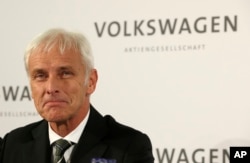 Newly appointed Volkswagen CEO Matthias Mueller in Wolfsburg, Germany, Sept. 25, 2015,