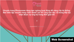 Trang Phununews.vn hôm 15/11/2017 đã ngưng hoạt động