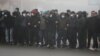 Demonstrators take part in a protest triggered by fuel price increase in Almaty, Kazakhstan, Jan. 5, 2022. 
