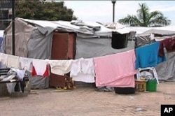 A tent city in downtown Port-au-Prince, Haiti