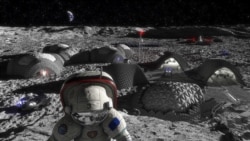 This illustration shows a vision of a future Moon base that could be produced and maintained using 3D printing technology. (ESA/RegoLight, Liquifer Systems Group)